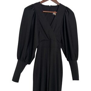 Vintage 70s Jerell of Texas Wide Leg Jumpsuit XXS Black Puff Bishop Sleeves